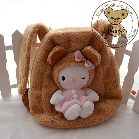 Cute Biscuit Hello Kitty plush backpack biscuit kitty backpack for plush school bag best Christmas gift