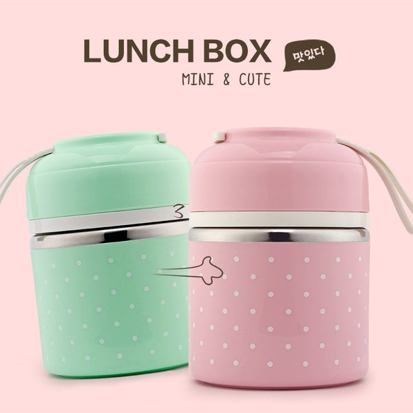 Portable Cute Mini Japanese Bento Box Thermal Insulation Leak-Proof Stainless Steel Lunch Box Food Fruit Storage For Kids Picnic