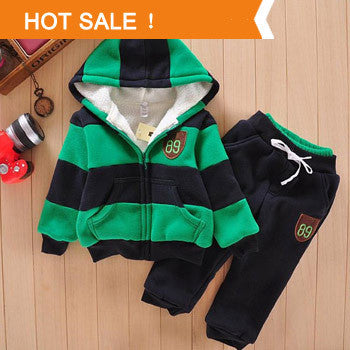 Boys Girls Children Hoodies Winter Wool Sherpa Baby Sports Suit New 2014 Jacket Sweater Coat & Pants Thicken Kids Clothes Sets