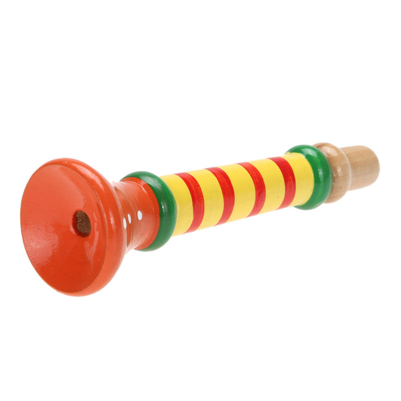 Wooden Trumpet Colorful Children Baby Wooden Trumpet Buglet Hooter Bugle Educational Toy Music Instrument for Kids