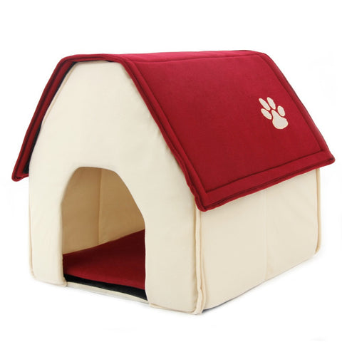 2017 New Arrival Dog Bed Cama Para Cachorro Soft Dog House Daily Products For Pets Cats Dogs Home Shape 2 Color Red Green