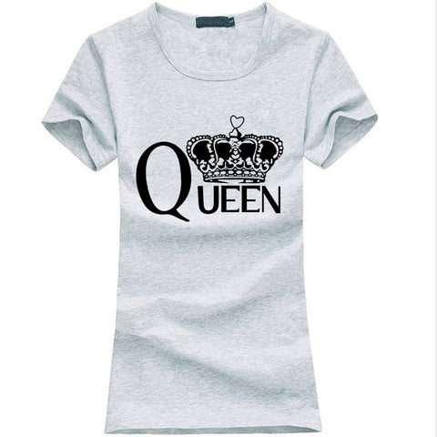 Fashion Queen Letters print women t-shirt 2017 summer funny Cotton Slim Tee shirt Femme harajuku Hipster brand kawaii punk tops