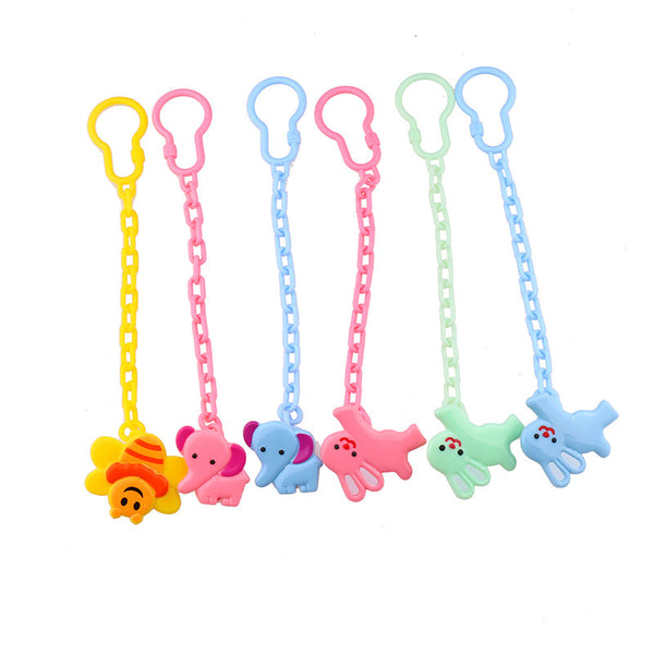 Momy and Angel Cartoon Dummy Pacifier Soother Nipple Chain Clip Buckle Holder Anti-lost Pacifier 6colors Chain For Children Gift