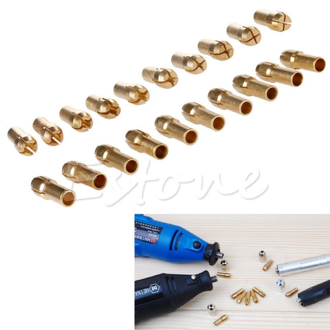 New 10Pcs Brass Drill Chucks Collet Bits 0.5-3.2mm 4.3mm Shank for Dremel Rotary Tool