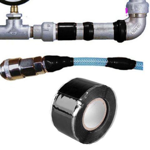 Useful Tools Waterproof Silicone Performance Repair Tape Bonding Rescue Self Fusing Hose Black Garden Water Connector