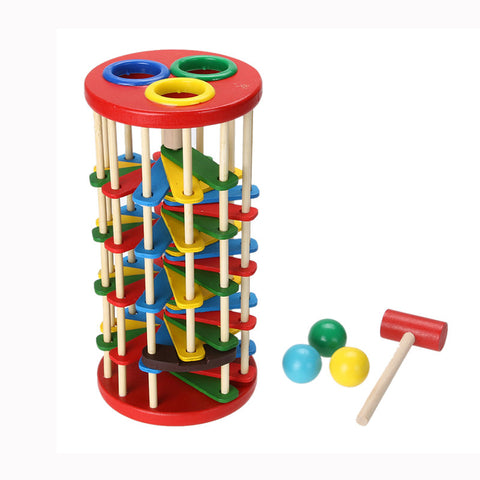 Infant Toy Educational Toys Multicolour Ball Ladder Toy Knock Wooden Toy for Kids