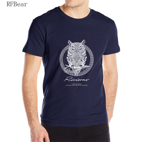 RFBEAR brand 2017 new t shirt man cotton Short sleeve fashion summer printing Casual o-neck Men T-shirt Spirit of the night bird