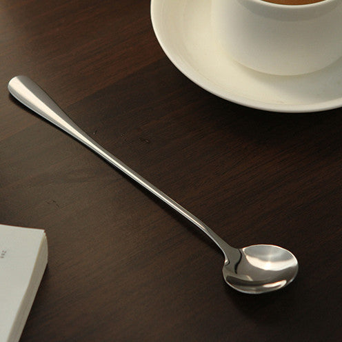 5 pcs/lot High Quality Ice Cream Tea Coffee Handled Long Handle Stainless Steel Spoons Flatware Free Shipping