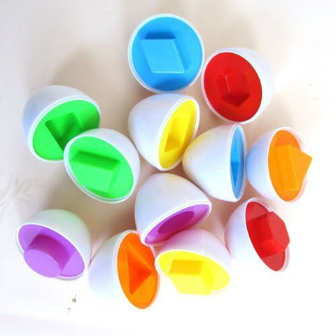 6eggs/set Mixed Shape Wise Pretend Puzzles Smart Eggs Baby Kid Learning Kitchen Toys for children Tool
