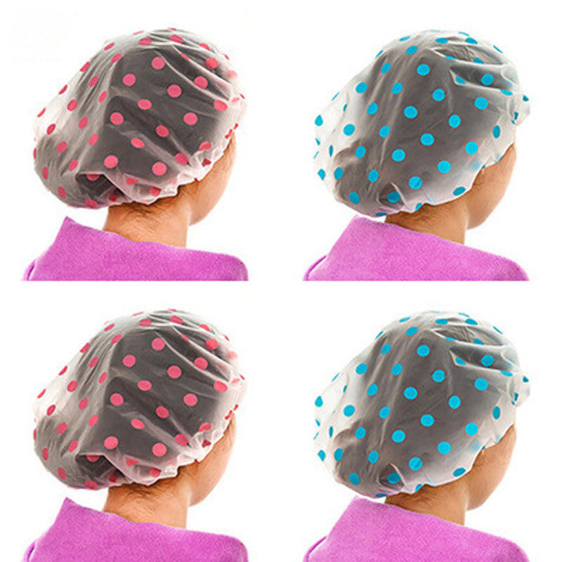 1PC Dot Waterproof Shower Cap Thicken Bath Hat Bathing Cap for Women