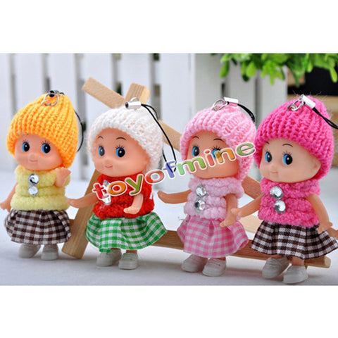 6pcs 2016 NEW Kids Toys Soft Interactive Baby Dolls Toy Mini Doll 8 CM For Girls cute pendant Toys Creative small gifts