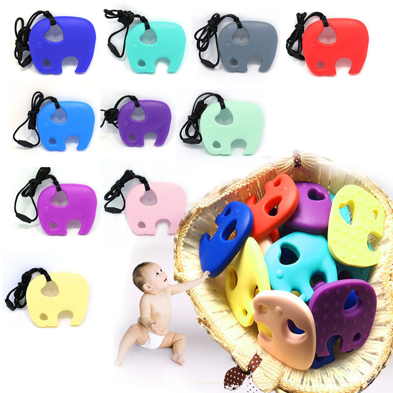 Baby Elephant Pacifier Teething Toy Chewable Pendant Soother Teether Non-Toxic