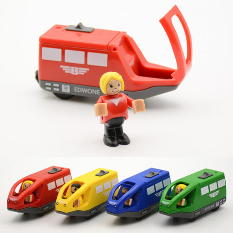 4 Colors Kids Electric Train Toys 11*5.5CM Magnetic Wooden Slot Diecast Electronic Vehicle Toy Birthday Gifts For Children Kids