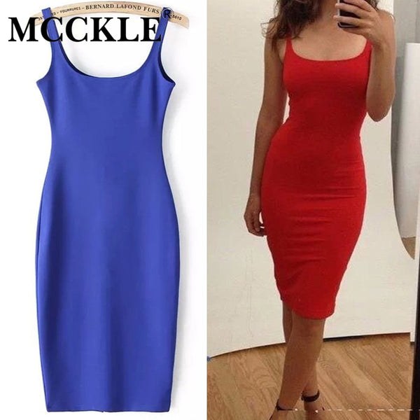 MCCKLE  7 Colour Women Simple Casual Dress Simple Brand Designer Sleeveless American Apparel Summer Style dresses Tango Vestidos