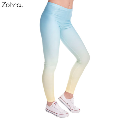 Zohra Hot sales Fashion Ombre Yellow Printed Women's Slim fit Legging workout Trousers Casual Polyester Pants Leggings