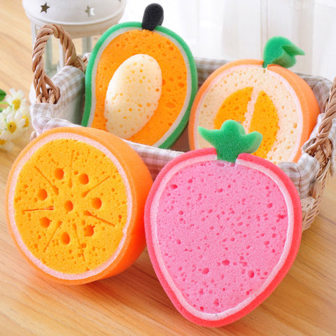 1 pcs Creative Fruits Sponge Brush Tableware Glass Washing Cleaning Kitchen Cleaner Tool  household items Free shipping