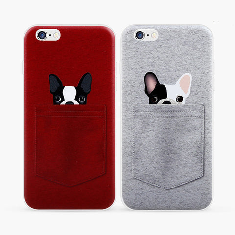 Cute Cartoon Pokect Dog TPU Silicone Case for iphone 7 6 6s SE 5 5s Cell Phone Back Cover For iphone 6 6s 7 Plus Protector Skin