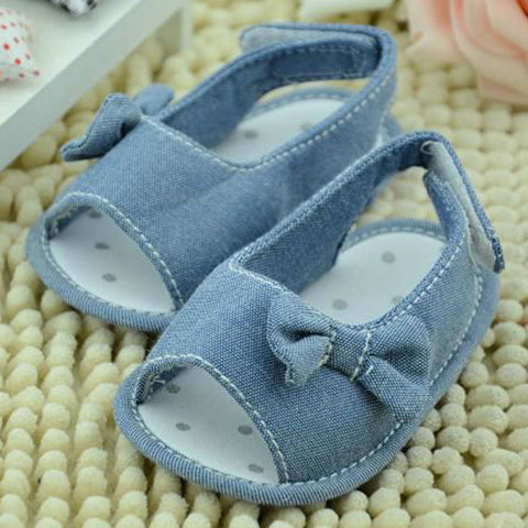 Newest Baby Girls Bow Princess Summer Soft Anti-slip Crib Shoes 0-18M