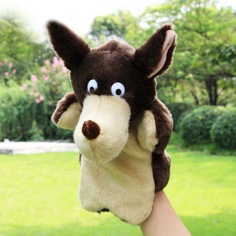 New Kids Lovely Animal Plush Hand Puppets Childhood Soft Toy Wolf Shape Story Pretend Playing Dolls Gift For Children