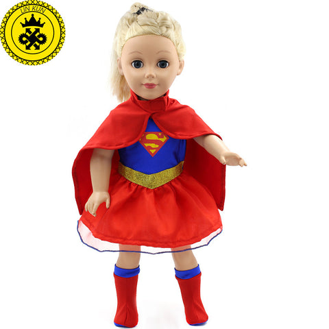 American Girl Doll Clothes Superman and Spider-Man Cosplay Costume Doll Clothes for 18 inch Dolls Baby Doll Accessories D-3