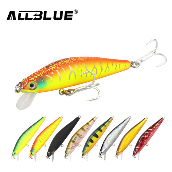 ALLBLUE New Minnow 70mm 6.5g 0.5-1M Dive Artificial Bait Plastic Hard 3D Eyes Fishing Lures Wobbler Fishing Bait Fishing Tackle