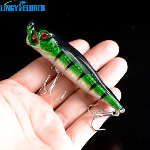 1PCS New Hard Poper Fishing Lure 9.5cm 12g Topwater Fish Baits 4# Hooks Tackle