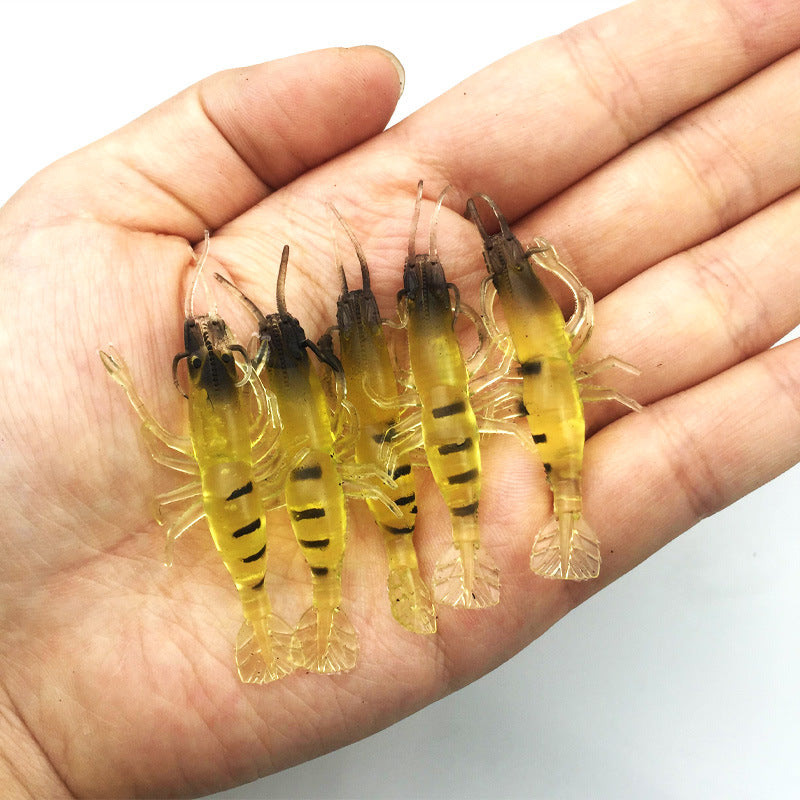 5pcs/lot Fishing Lures Artificial Shrimp Lures Soft Fishing Baits 5.5CM 1.3G crank bait slow sinking plug Worm Fake lure YE-146