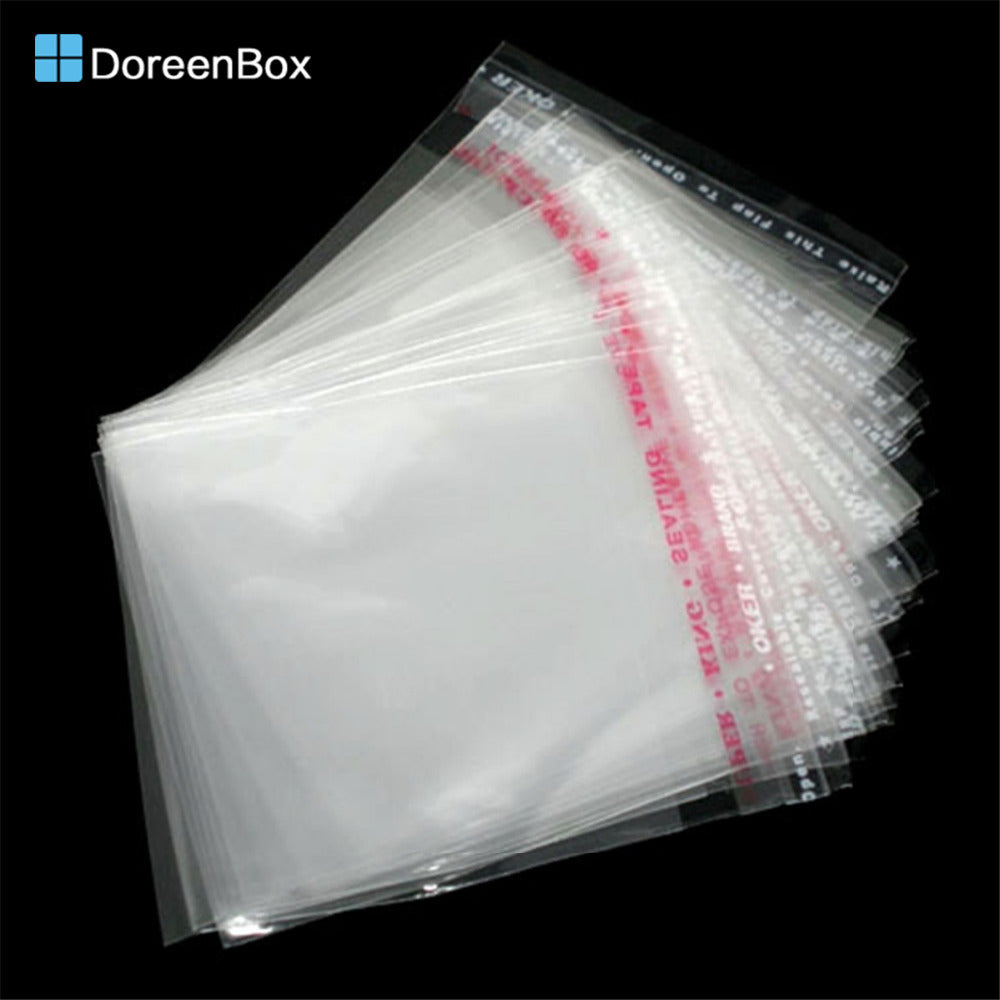 Doreen Box hot-  200 Clear Self Adhesive Seal Plastic Bags 7x6cm (B07380)
