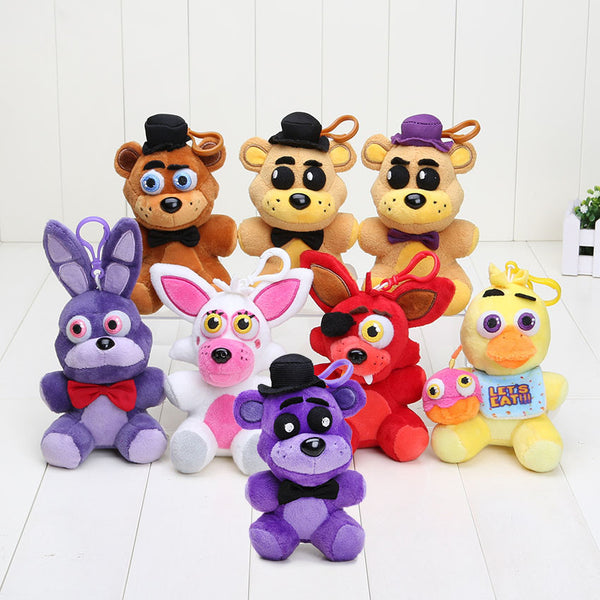 14cm Five Nights At Freddy FNAF Freddy Fazbear Mangle Chica Bonnie Toys Plush Pendants Keychains Dolls Sister Location