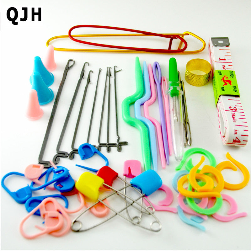 Home DIY Brand Knitting Tools Set Crochet Latch Curve Needle Mark Hand Crochet Knitting Needles Weave Accessories With Case Box