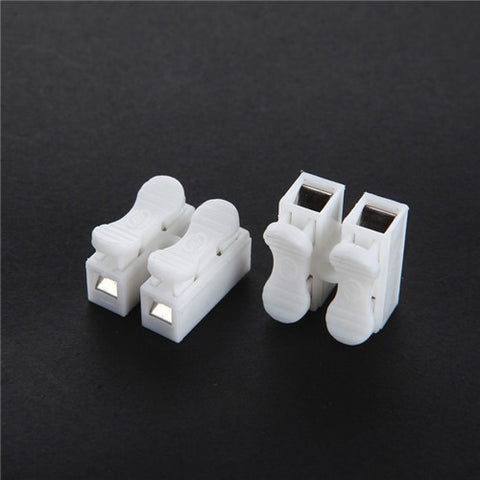 10pcs/lot 2p G7 Spring Wire Quick Connector Splice With No Welding No Screws Cable Clamp Terminal 2 Way Easy Fit Led Strip CH-2