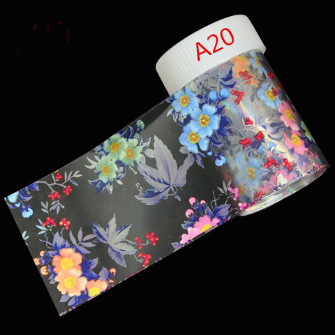 29 Styles Optional Flowers Symphony Nail Art Transfer Foil Stickers Hign Quality Full Fingernail Sticker DIY Decorations Tool