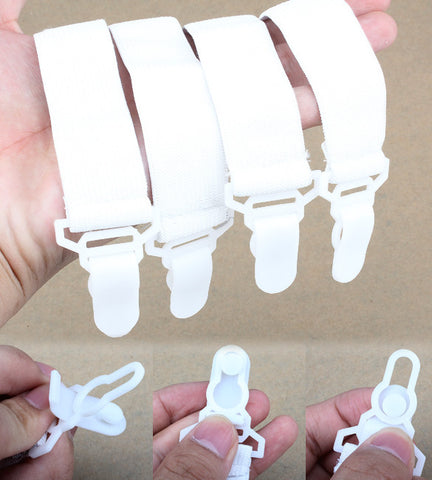 4 Pcs Useful Elastic Bed Sheet Clip Fasteners Mattress Cover Blankets Grippers Holder Fixing Slip-Resistant Belt Laundry Product
