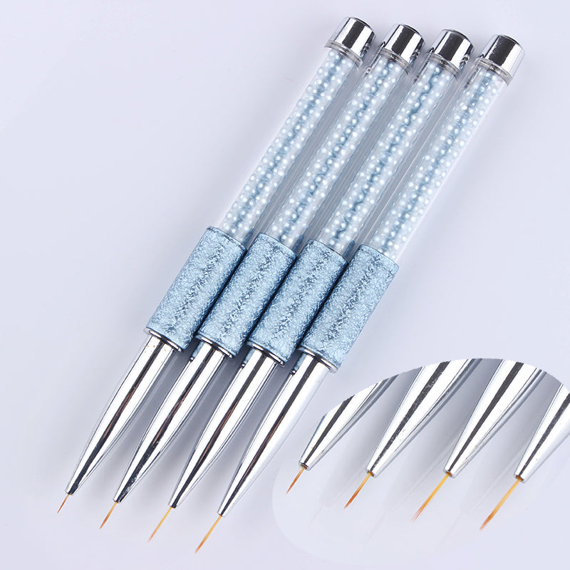 1 Pc Nail Art Liner Drawing Brush Pen 5mm/7mm/10mm/13mm Blue Rhinestone Handle Manicure Nail Art Tool