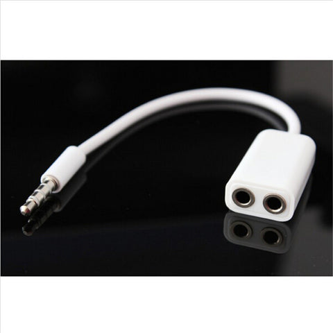 3.5 mm Dual Audio Line Headset Jack Earphone Splitter One In Two Couples Lovers Adapter For iPhone MP3 MP4 Portable Media Player