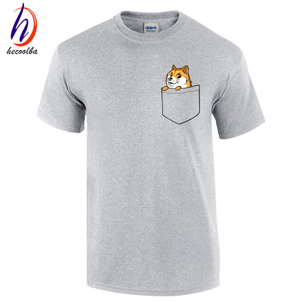 Doge Tee shirt homme de marque print T-shirt 2017 fashion pocket funny joke t shirt men and women funny cotton tee,GT139