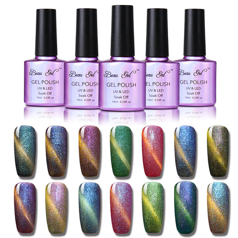 Beau Gel 3D Nails Gel Polish Cat Eye Chameleon Phantom Color Gel Varnish Nail Polish UV Magnet Chameleon Gelpolish 10ML/PCS