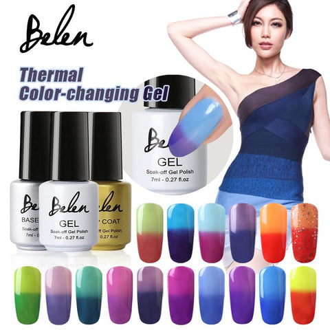 Belen 7ml Chameleon Temperature Change Color UV Gel Polish Varnishes Soak-off Gel Nail LED Lamp Gel Lak UV Nails Verniz Lacquer