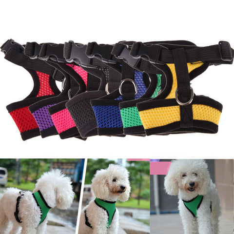 Adjustable Comfort Soft Breathable Dog Harness Pet Vest Rope Dog Chest Strap Leash Set Collar Leads Harness   MTY3