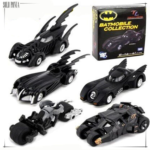 5 piece Batman Vehicles set Super Cool Black Alloy Batmobile Car Models Metal Material Batman Boy's Toy Car 5 pieces set