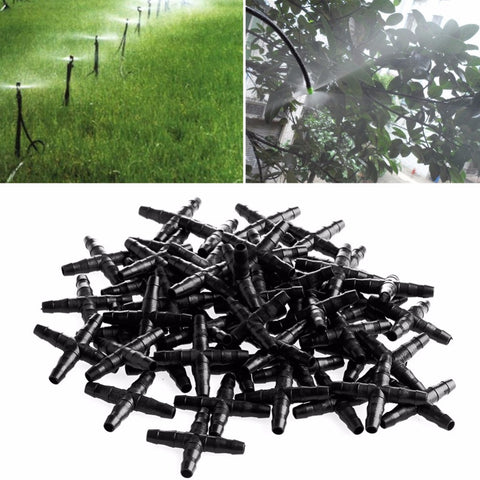 50Pcs Irrigation Cross Connector For 4/7mm Hose Garden Watering Hydroponics New