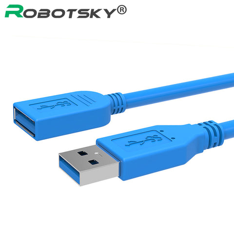 Robotsky USB3.0 Extension Cable USB 3.0 Cable Male to Female Data Sync Fast Speed Cord Connector for Laptop PC Printer Hard Disk