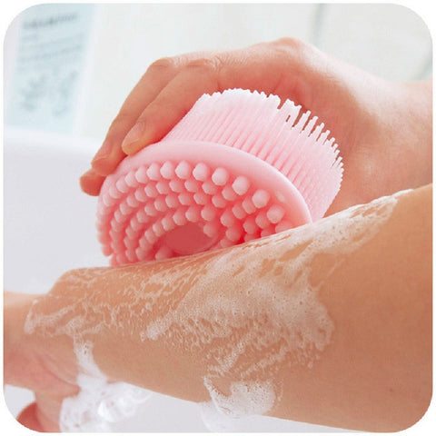 New Bath brushes soft silicone bath brush skin massage health care shower bathroom product shampoo brush gentle cleaning brush