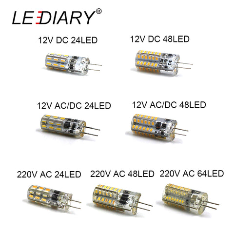 LEDIARY 10PCS LED G4 Bulb Mini Corn Bulb DC12V AC/DC12V  220V 24LED/48LED/64LED Cold/Warm White 1W LED Can Replace 10W Halogen