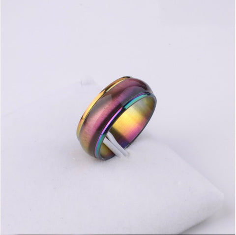 Fashion Men Women Rainbow Colorful Ring Titanium Steel Wedding Band Ring Width 4mm Size 5-13 Gift Free shopping