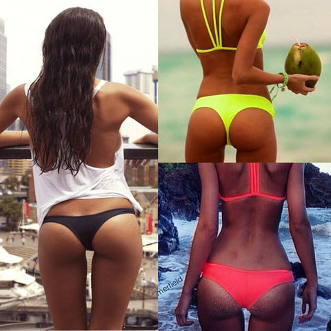 Sexy Women Brazilian Cheeky Bikini Bottom Thong Bathing Beach Swimsuit Swimwear