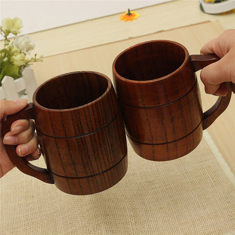 Big Promotion! Eco-friendly 400ml Classical Wooden Beer Tea Coffee Cup Mug Water Bottle Heatproof Home Office Party Drinkware