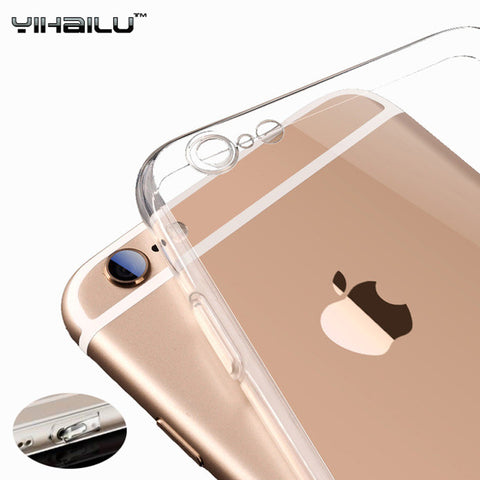 For iPhone 6s Case Soft TPU Protect Camera Cover Dust Plug Transparent Silicone Ultra Thin Slim Cover for iPhone 6 Plus Cases