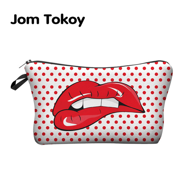 Jom Tokoy 3D Printing Makeup Bags With Multicolor Pattern Cute Cosmetics Pouchs For Travel Ladies Pouch Women Cosmetic Bag