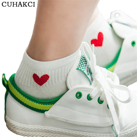 Women Socks Winter Fashion Socks Love Heart Dot For Female Sweet Ship Boat Short Sock Thin Ankle Invisible Woman W038